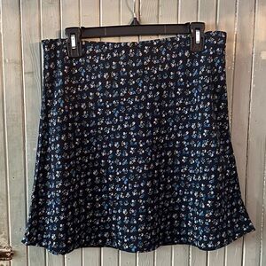 Madewell Layton Mini Slip Skirt Deep Indigo Floral Ecovero Size 10
